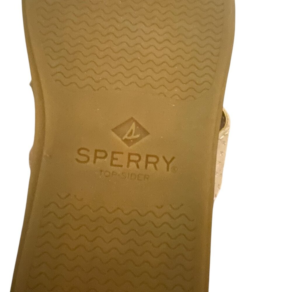 Sperry Waveside PLUSHWAVE Leather Flip Flops Blush Pink Preppy Beach Size 7 - Picture 5 of 9